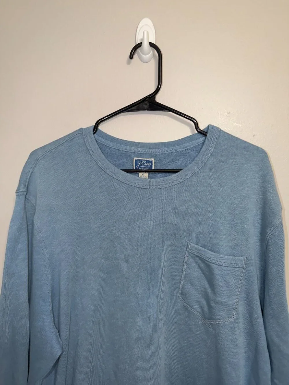 J.Crew XL Blue Crewneck Sweater Pullover Pocket Casual Lightweight